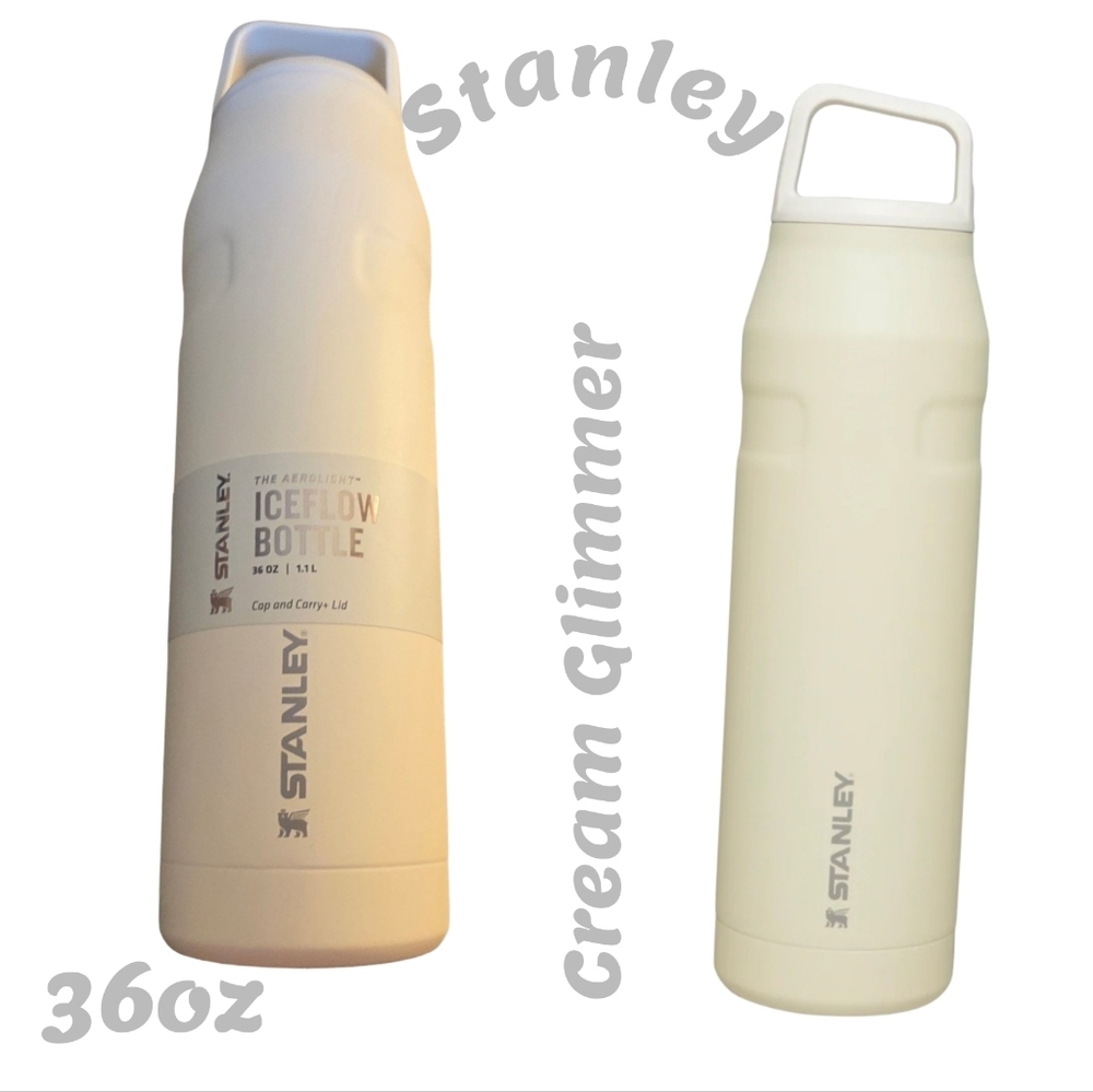 Stanley IceFlow Bottle 36oz Cap & Carry “Cream Glimmer” NEW